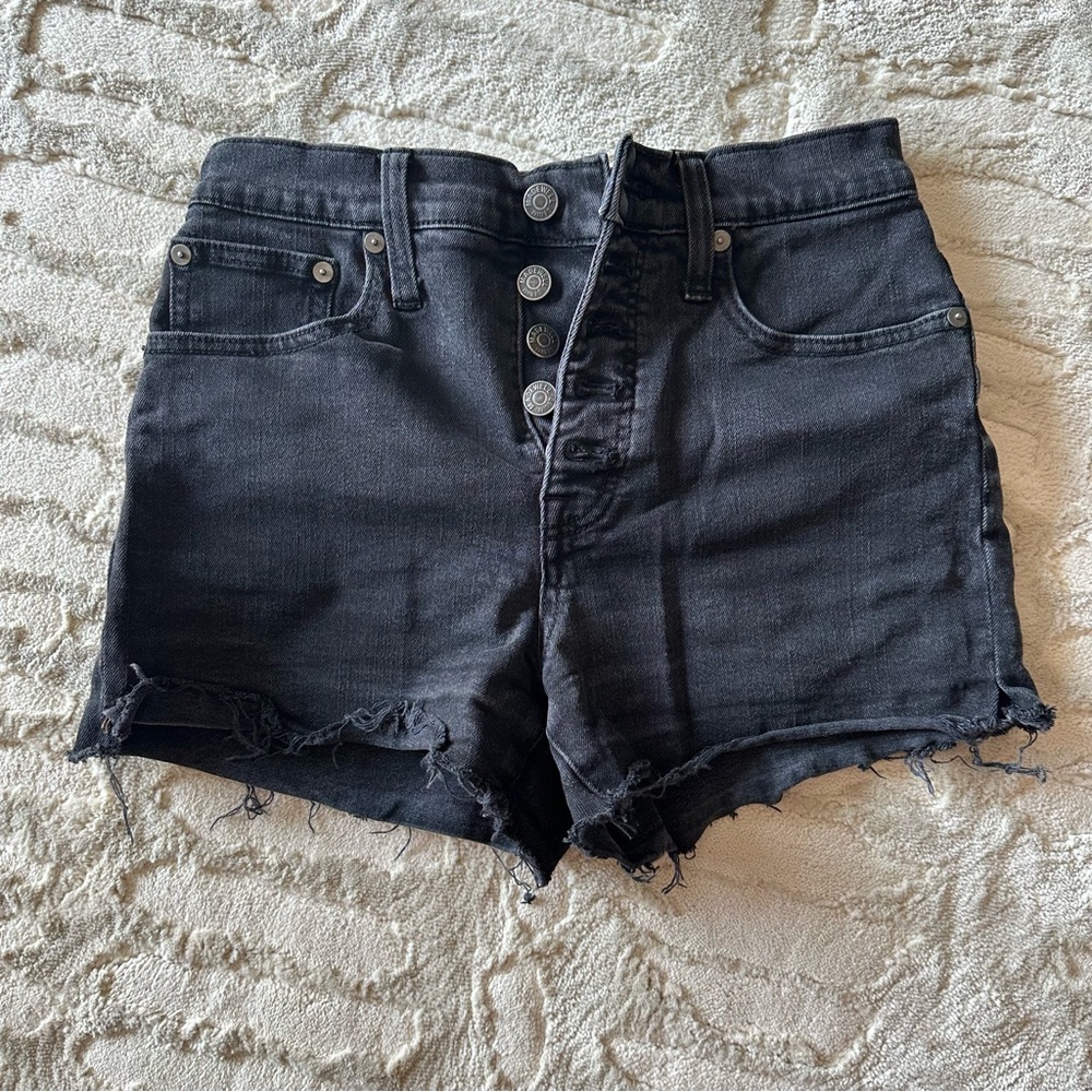 Madewell Black High Waisted Denim Shorts
